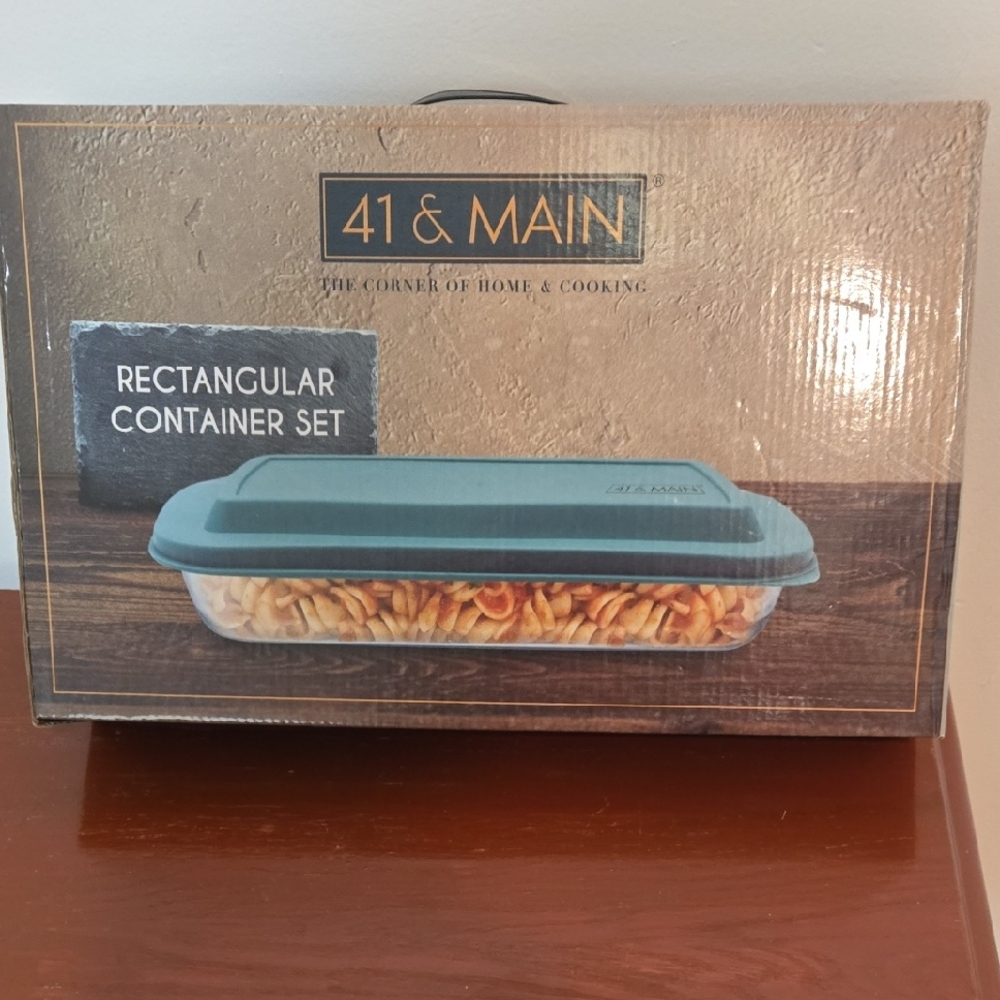 Teal Rectangular Food Storage Container